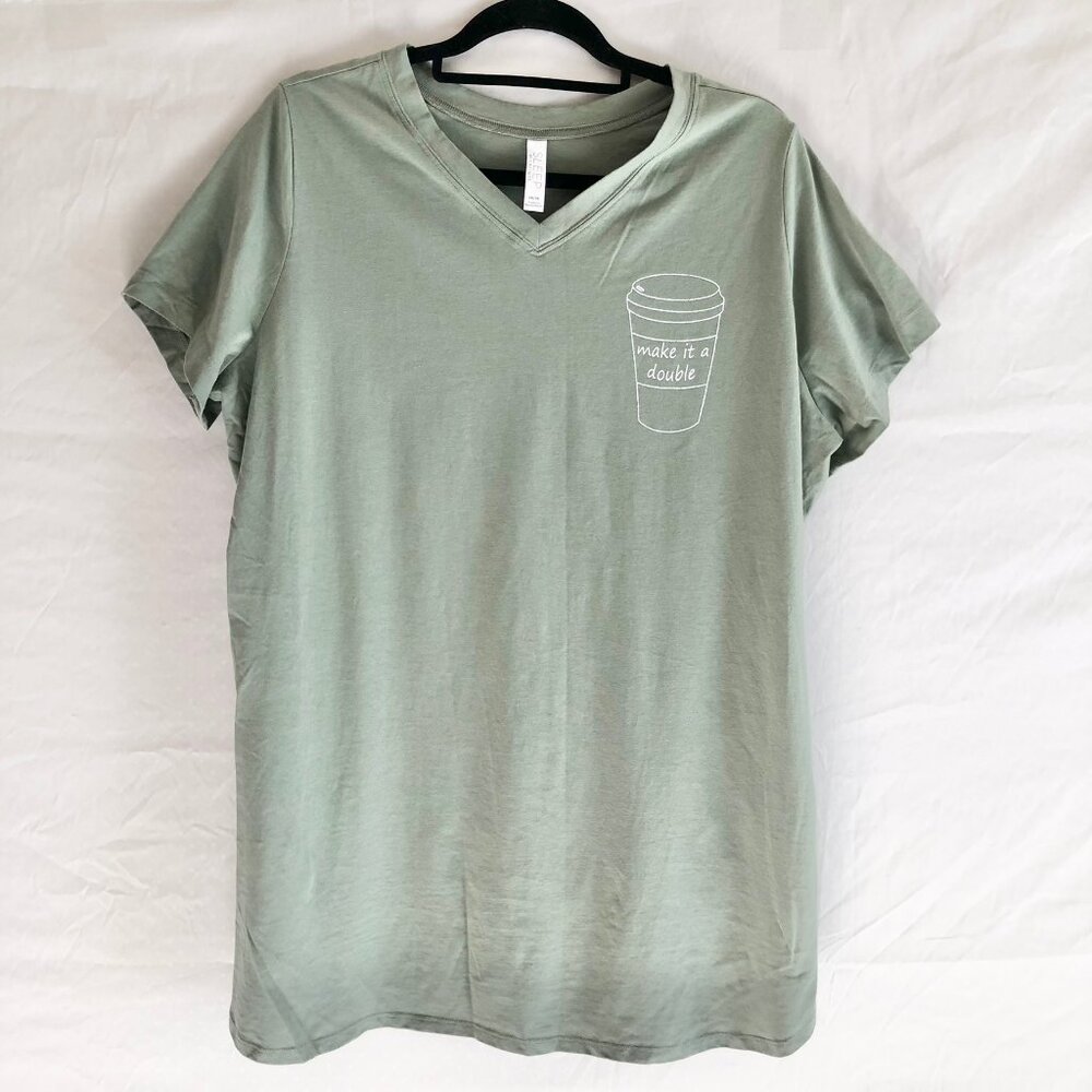 Sage Green V Neck Sleepshirt T Shirt